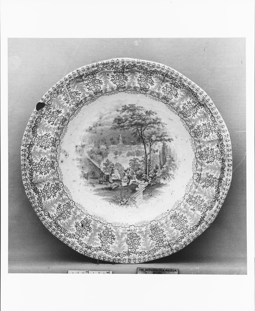 Plate, Charles Meigh (British, active 1835–61), Earthenware, transfer-printed, British (American market) 