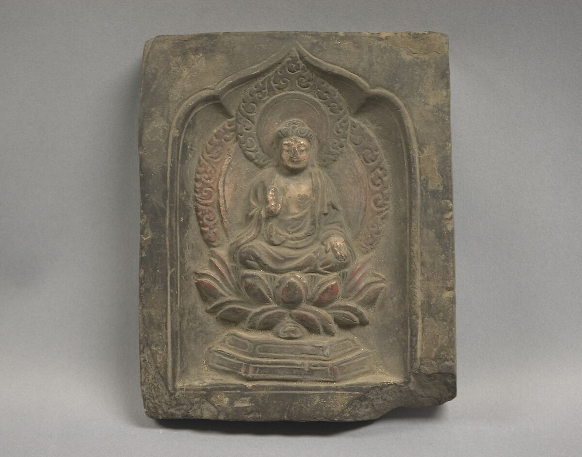 Tile, Unglazed terracotta, China 