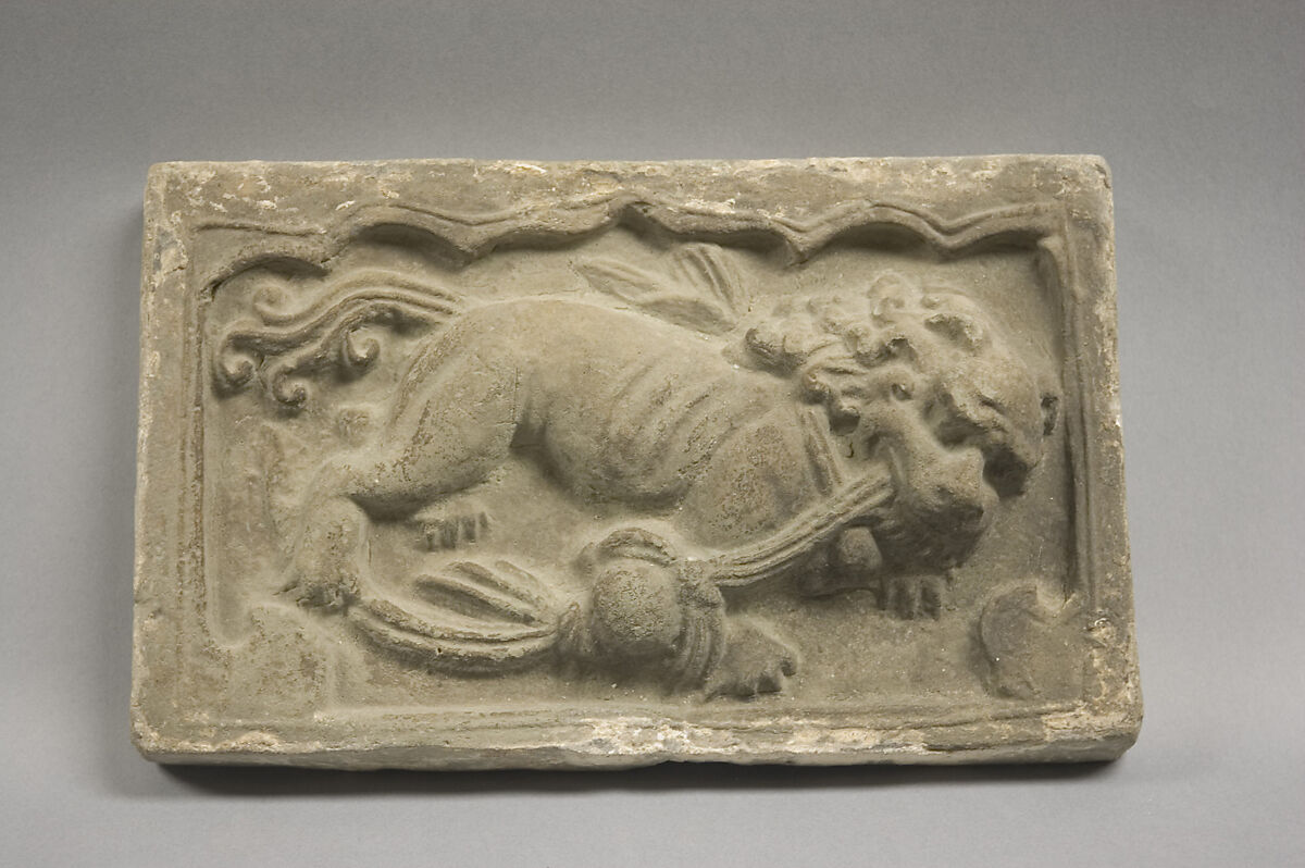 Tile, Unglazed terracotta, China 