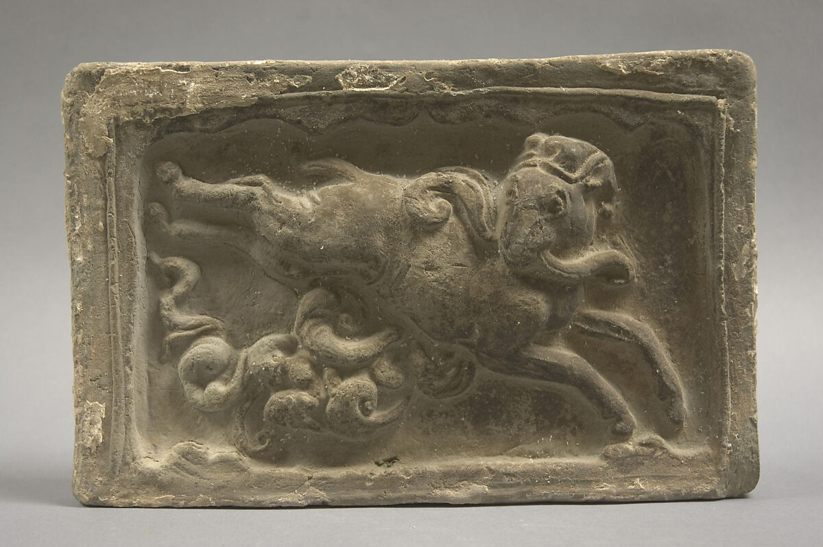 Tile, Unglazed terracotta, China 