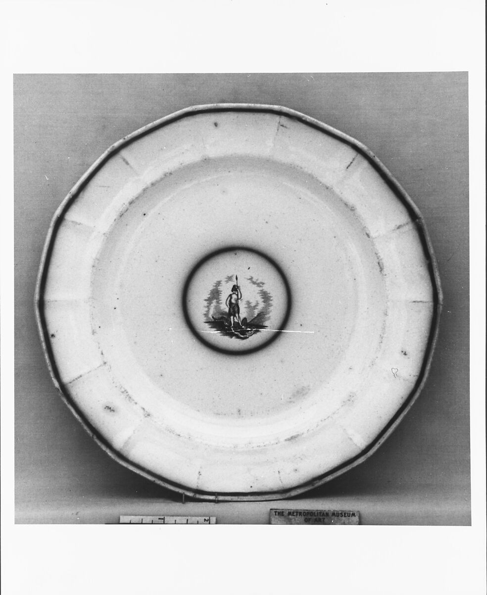 Plate, Mellor, Venables &amp; Co. (active ca. 1834–51), Earthenware, transfer-printed, British (American market) 
