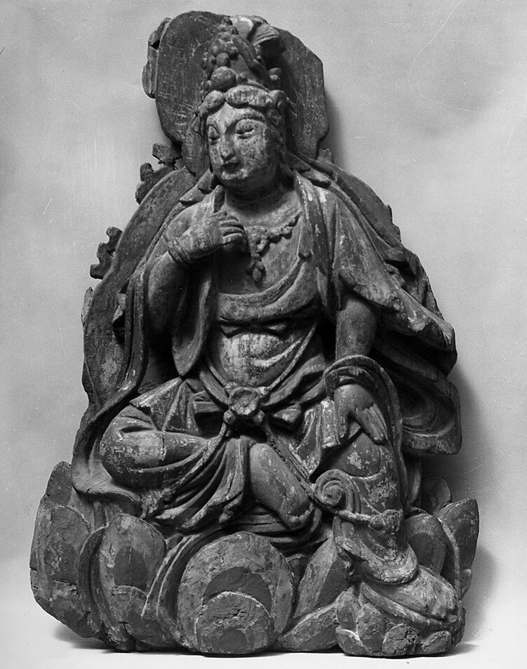 Statuette of Bodhisattva, Painted wood, China 