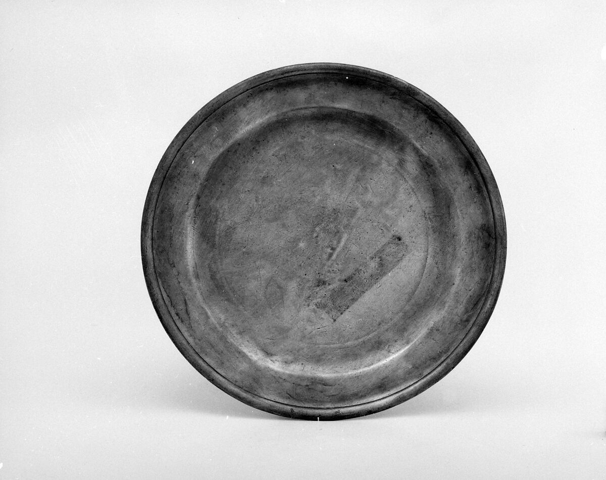 Plate, Samuel Melville (1793–1800), Pewter, American 