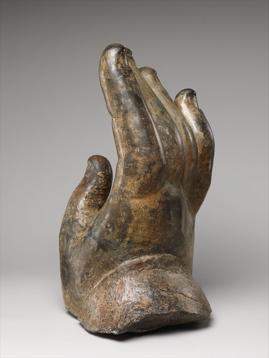 Right hand of Buddha, Limestone with pigment and gilding, China (Northern Xiangtangshan, North Cave)