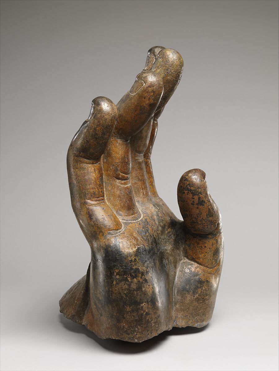 Right hand of Buddha, Limestone with pigment and gilding, China (Northern Xiangtangshan, North Cave)