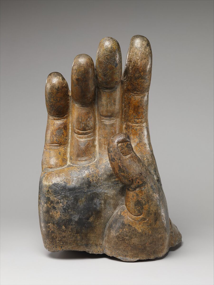 Right hand of Buddha, Limestone with pigment and gilding, China (Northern Xiangtangshan, North Cave)