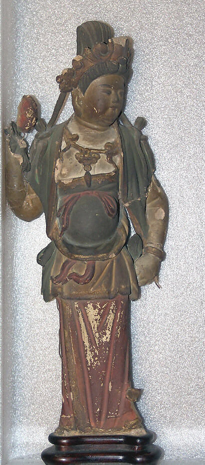 Statuette, Mud, gilded and polychromed, China 