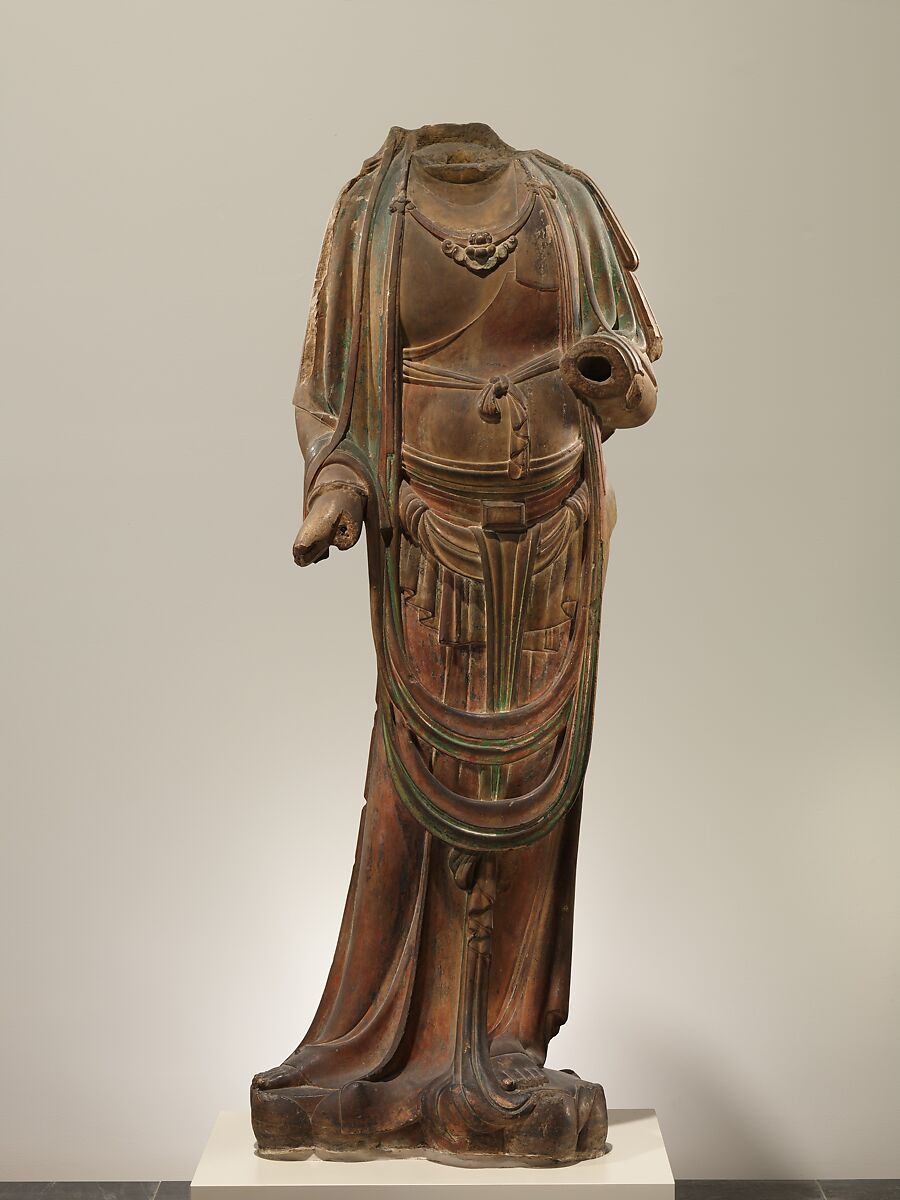 Bodhisattva, Marble with pigment, China 