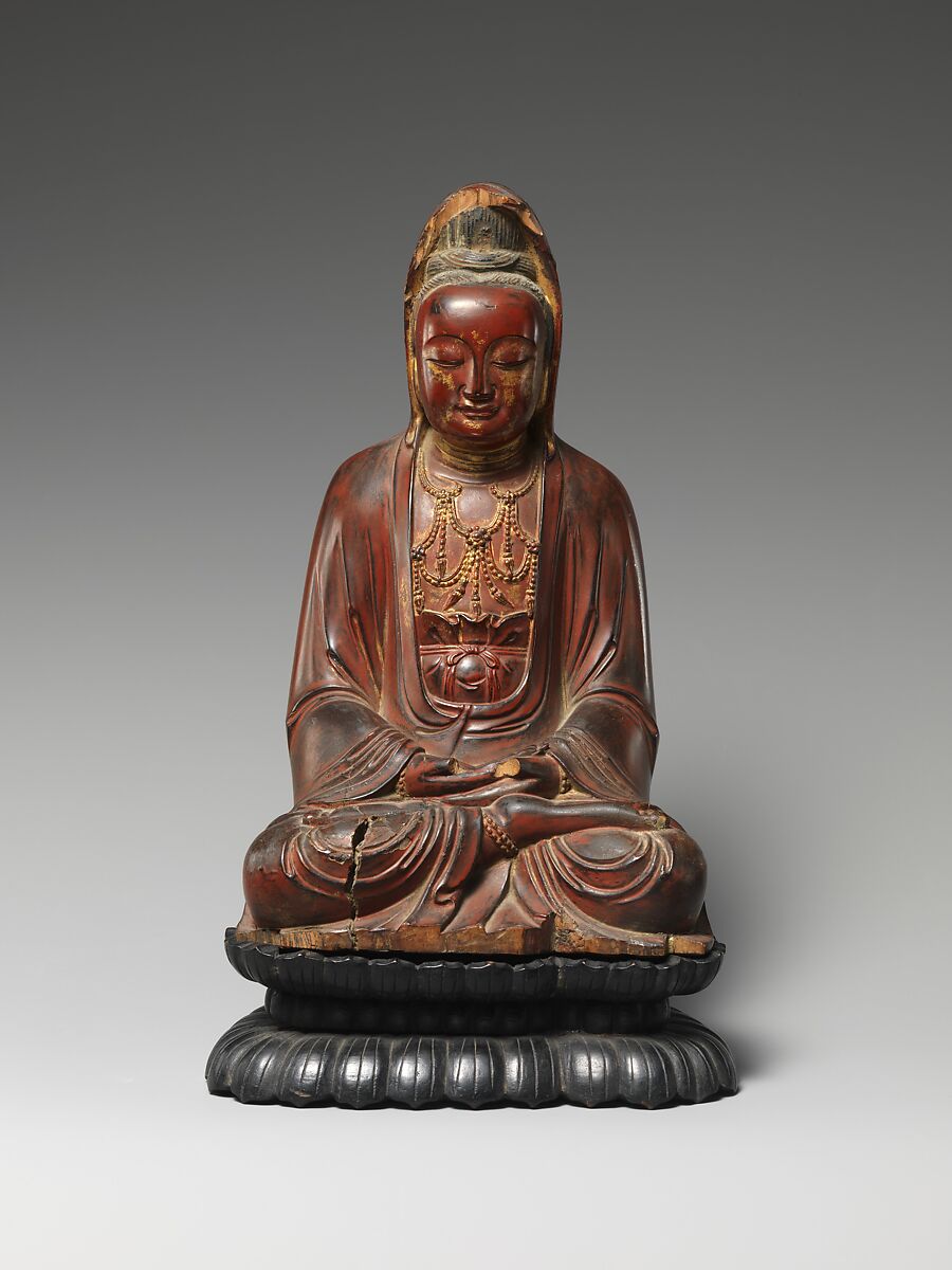 Bodhisattva Guanyin, Sandalwood with lacquer, China 