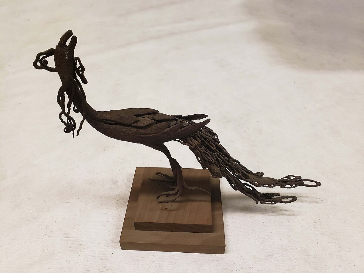 Statuette of Phoenix (Fenghuang), Wrought iron, China 