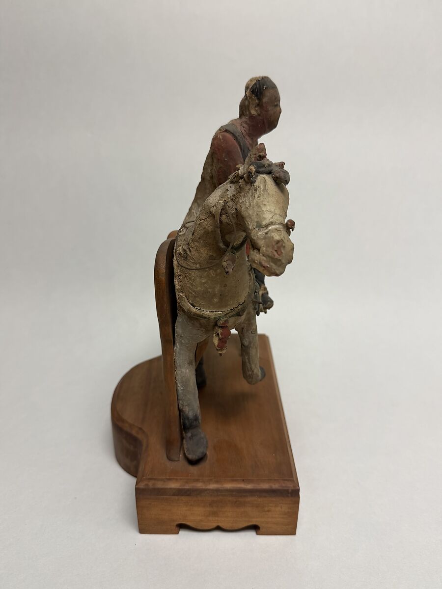 Horse and Rider, Painted clay, China