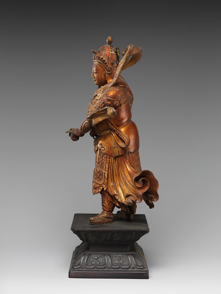 Bodhisattva Skanda, Lacquered and gilded wood, China