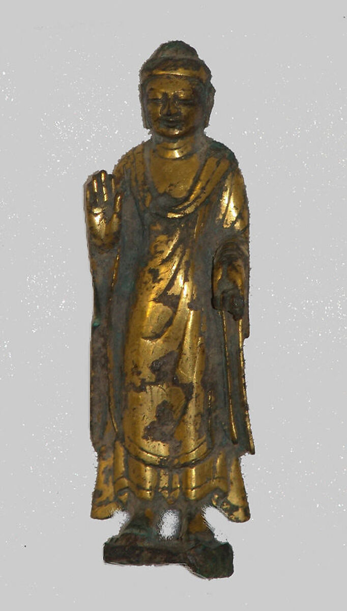 Standing Buddha, Gilt bronze, China 