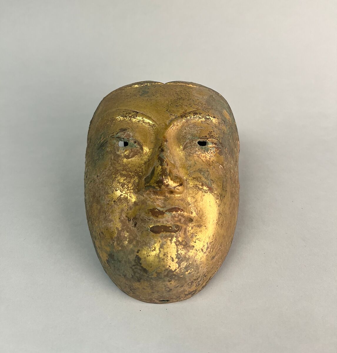 Funerary mask, Gilt bronze, China 