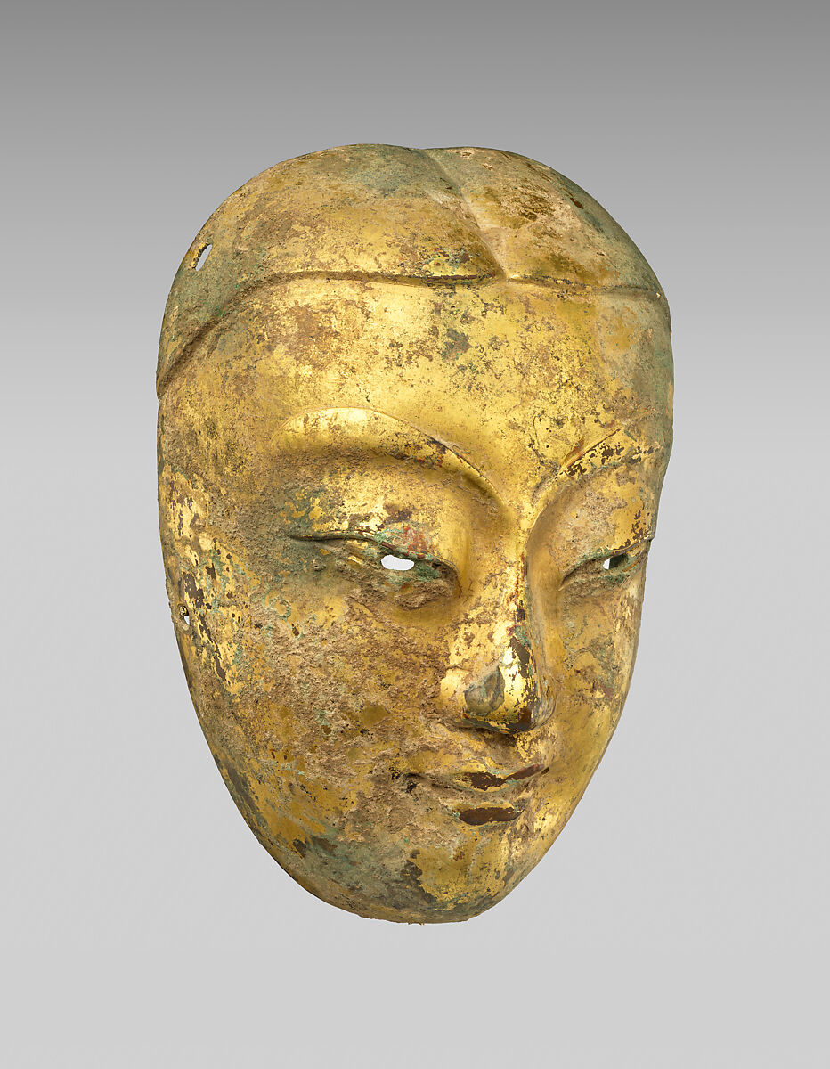 Funerary mask, Gilt bronze, China