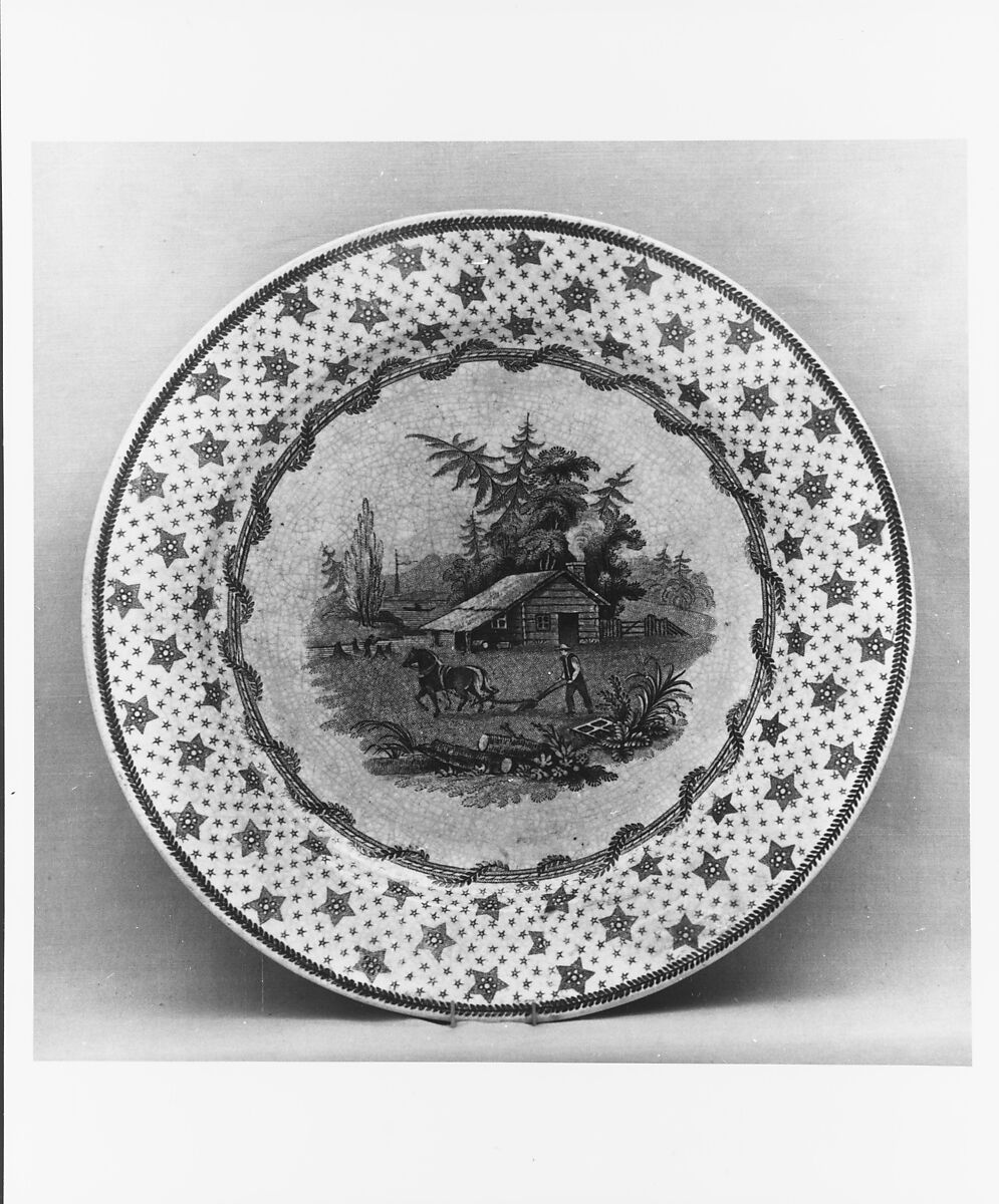 Plate, John Ridgway (active ca. 1830–40), Earthenware, transfer-printed, British (American market) 