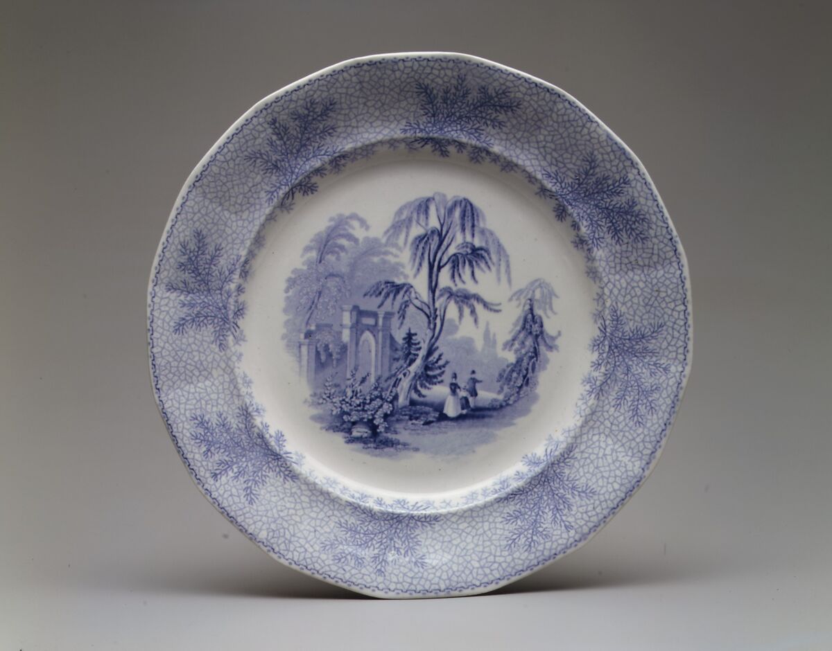 Plate, William Ridgway, Son &amp; Co. (active ca. 1836–48), Earthenware, transfer-printed, British (American market) 