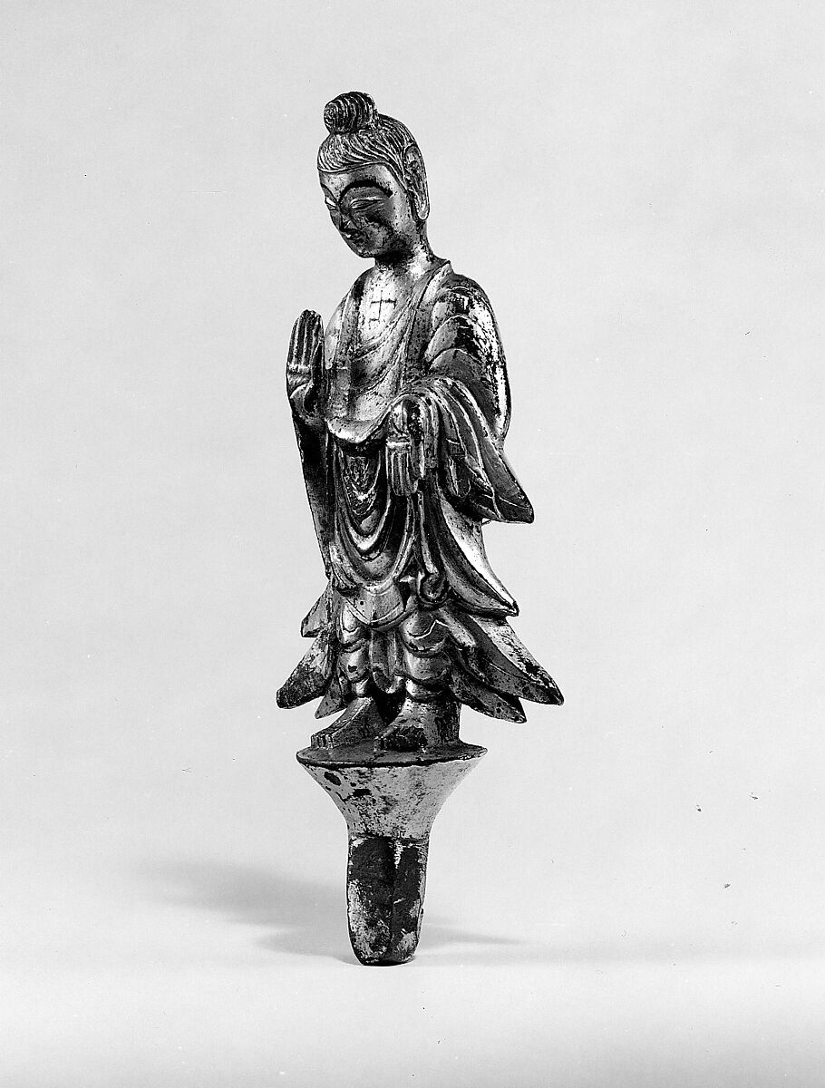 Buddha on a lotus pedestal, Gilt bronze, China 