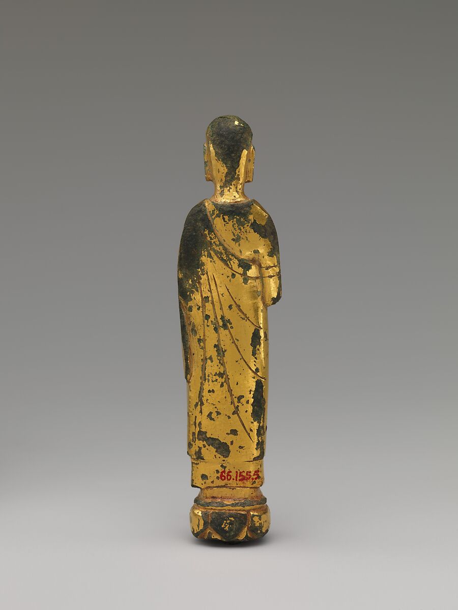 Buddhist monk, Gilt leaded bronze, piece-mold cast, China