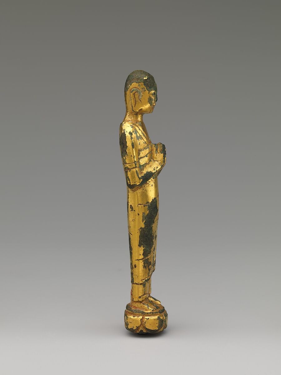 Buddhist monk, Gilt leaded bronze, piece-mold cast, China