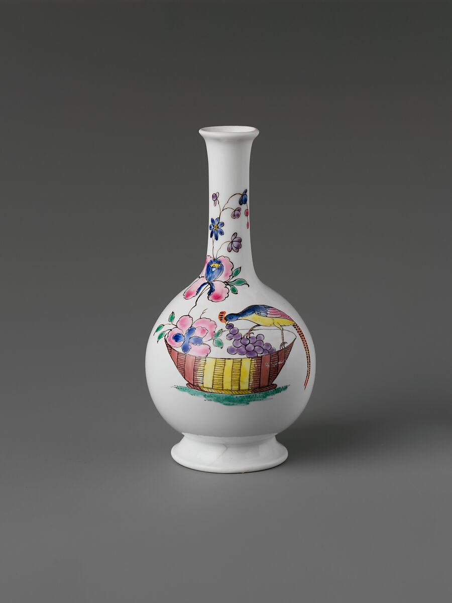 Bottle, Painted glass, British 