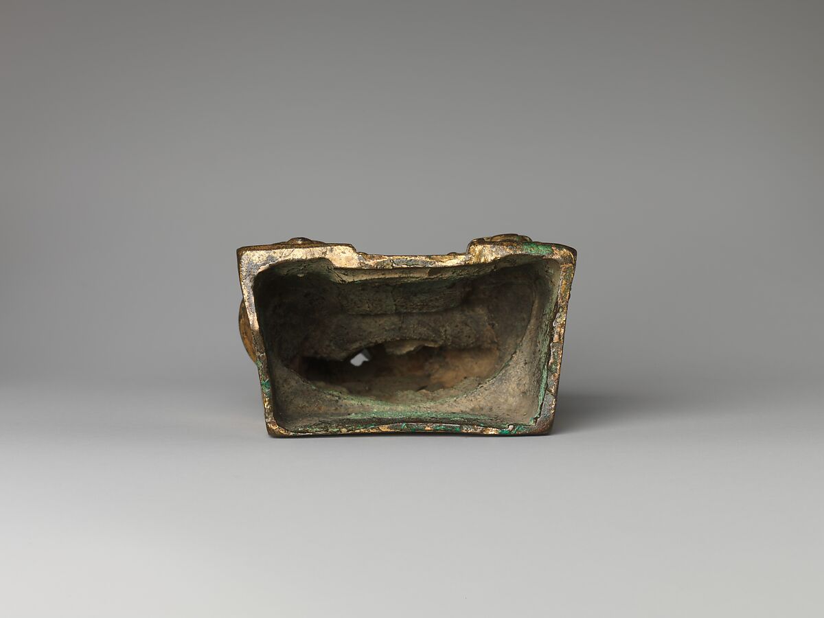 Seated Buddha, probably Shakyamuni (Shijiamouni), Gilt bronze; piece-mold cast, China