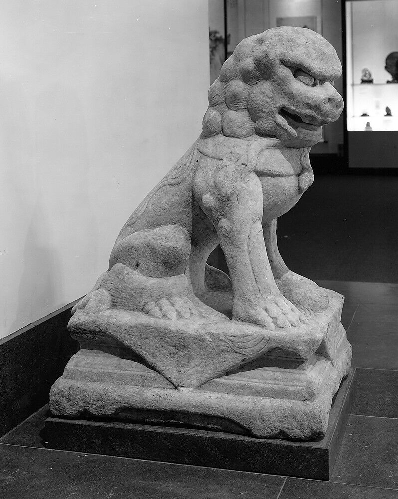 Seated Lion (one of a pair), Marble, China