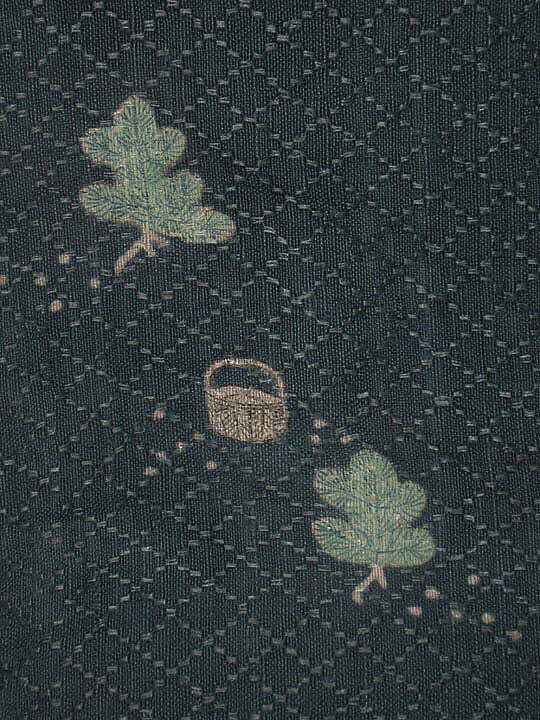 Kosode, Crests, perhaps bamboo, reserved in white., Japan