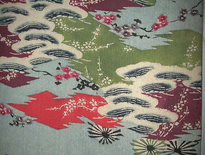 Robe, Resist-dyed and painted (bingata) silk crepe, Japan (Ryūkyū Islands)