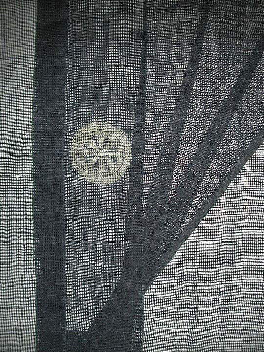 Overvest (kataginu), Unlined, dark dye-patterned gauze or other sheer textile, Japan