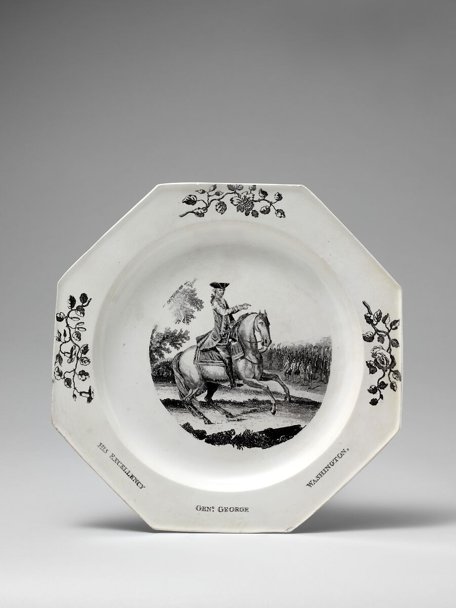 Plate, Possibly Sadler and Green (1761–ca. 1777), Earthenware, transfer-printed (American market) 