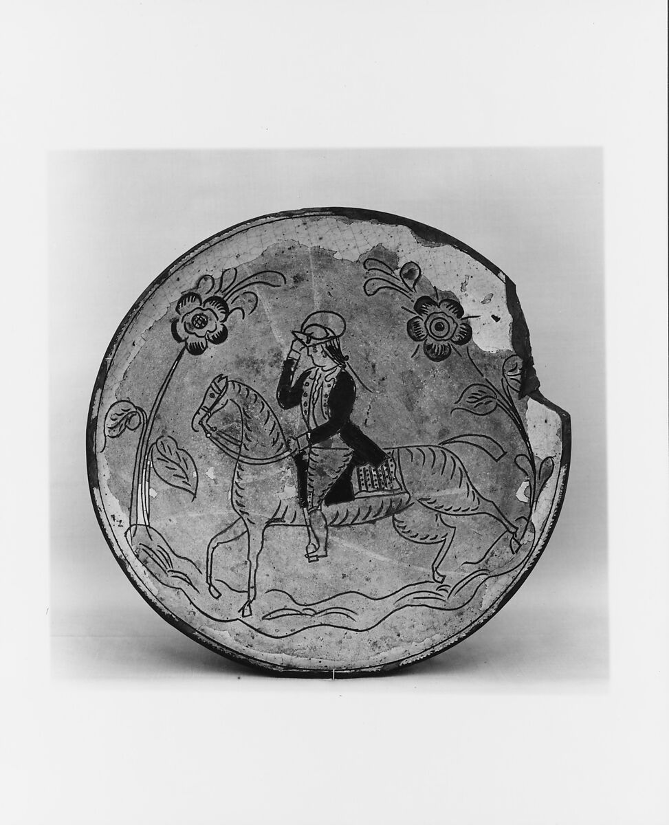 Plate, Attributed to David Spinner (1758–1811), Earthenware; Redware with sgrafitto decoration, American