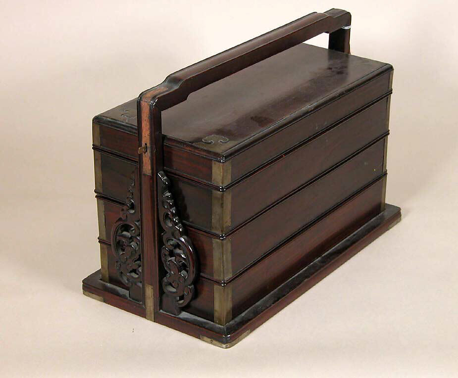 Boxes with Tray, Redwood, brass, China 