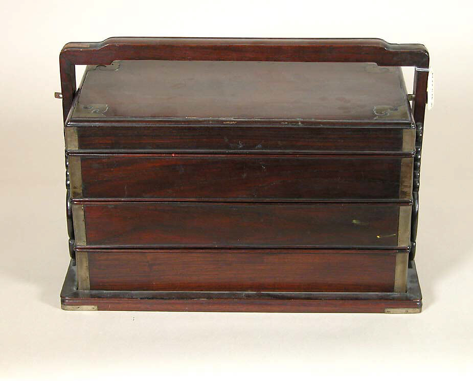 Boxes with Tray, Redwood, brass, China