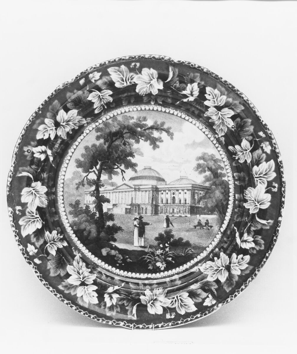 Plate, Possibly Ralph Stevenson &amp; Williams (active ca. 1825–27), Earthenware, transfer-printed, British (American market) 