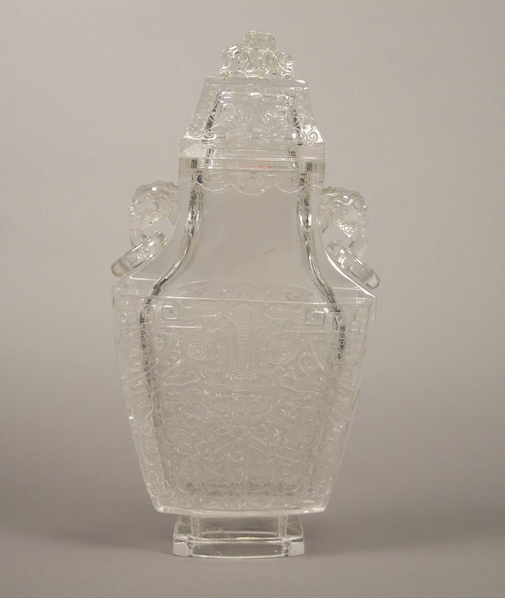 Covered vase, Crystal, China 