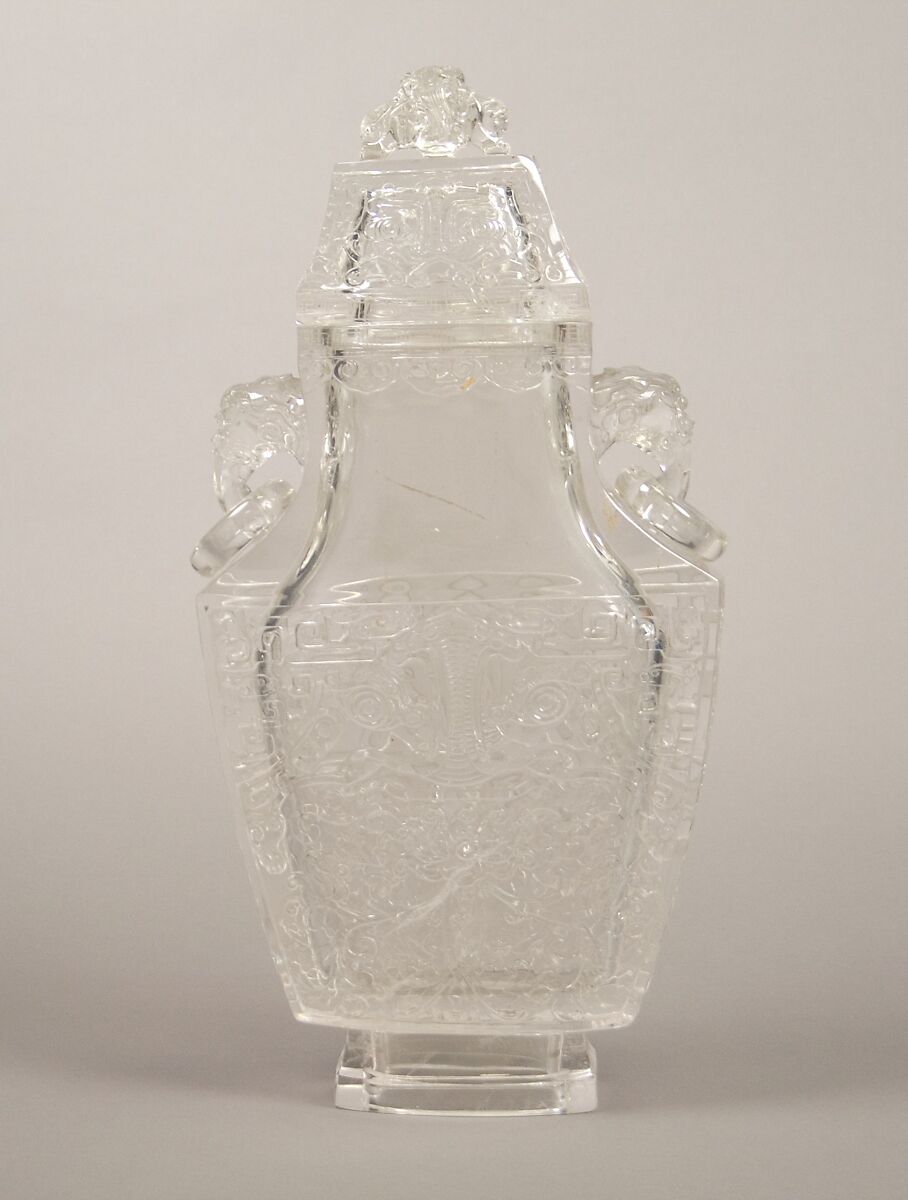 Covered vase, Crystal, China