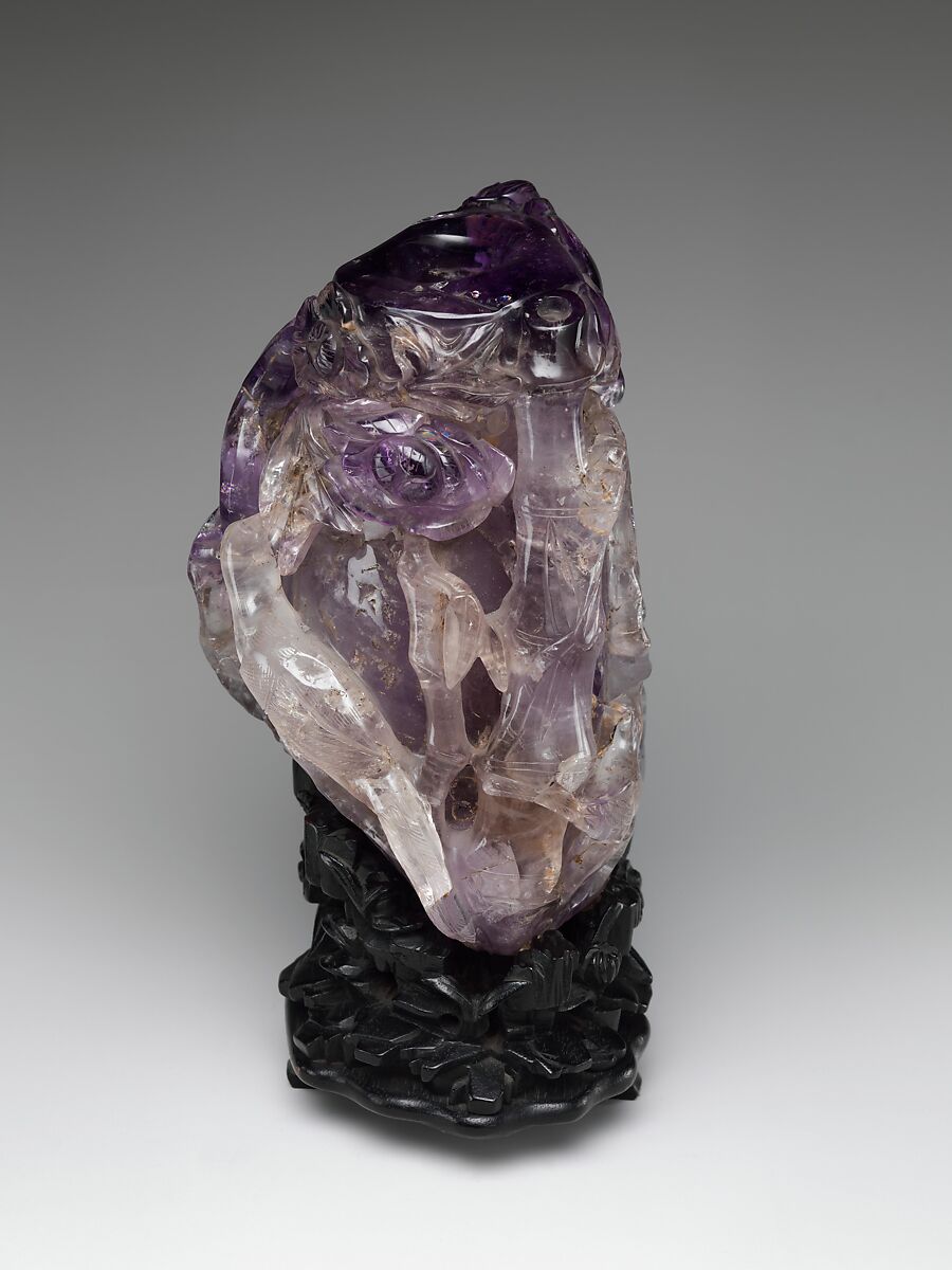 Vase with bird and flowers, Amethyst, China