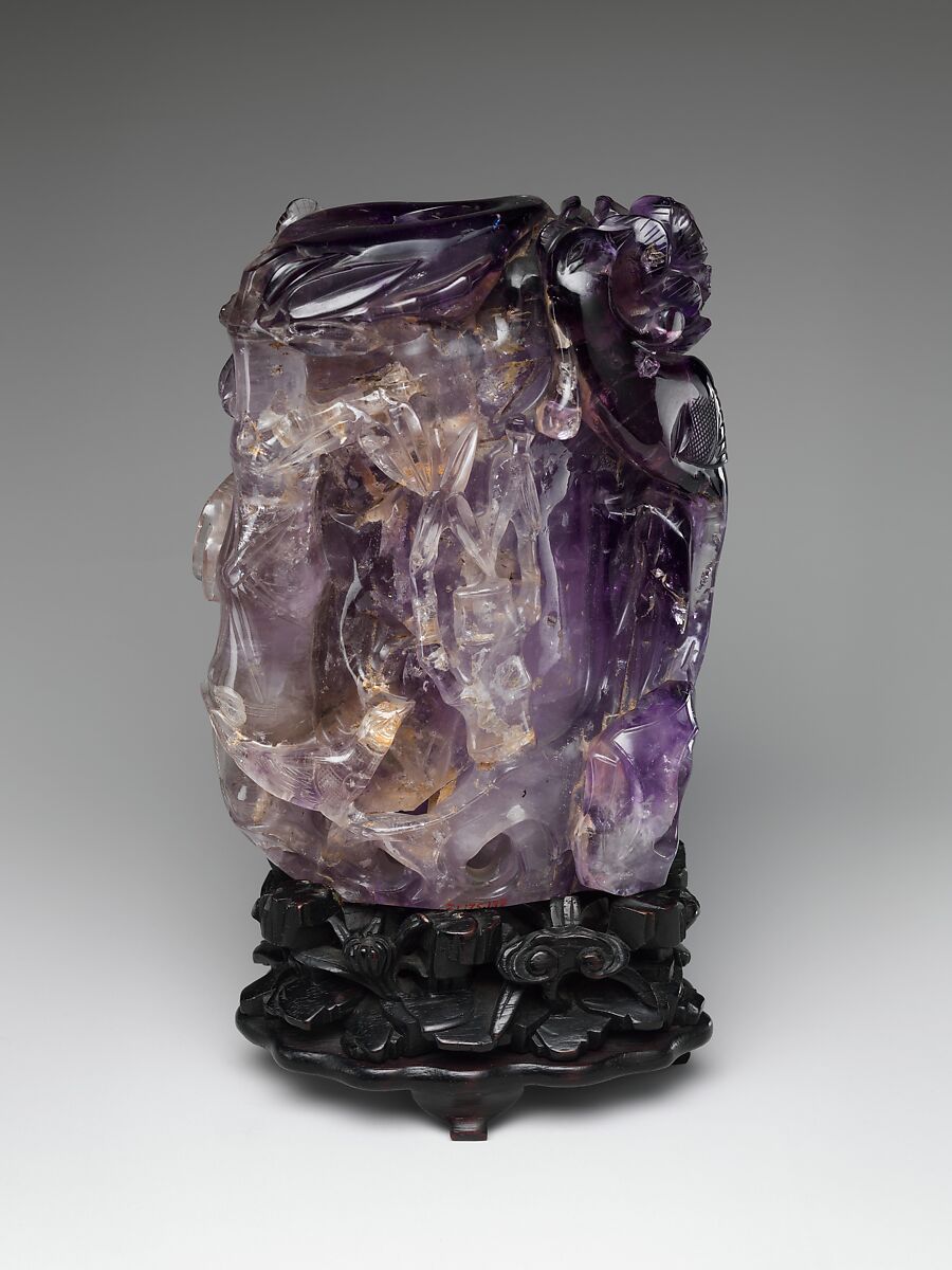 Vase with bird and flowers, Amethyst, China 