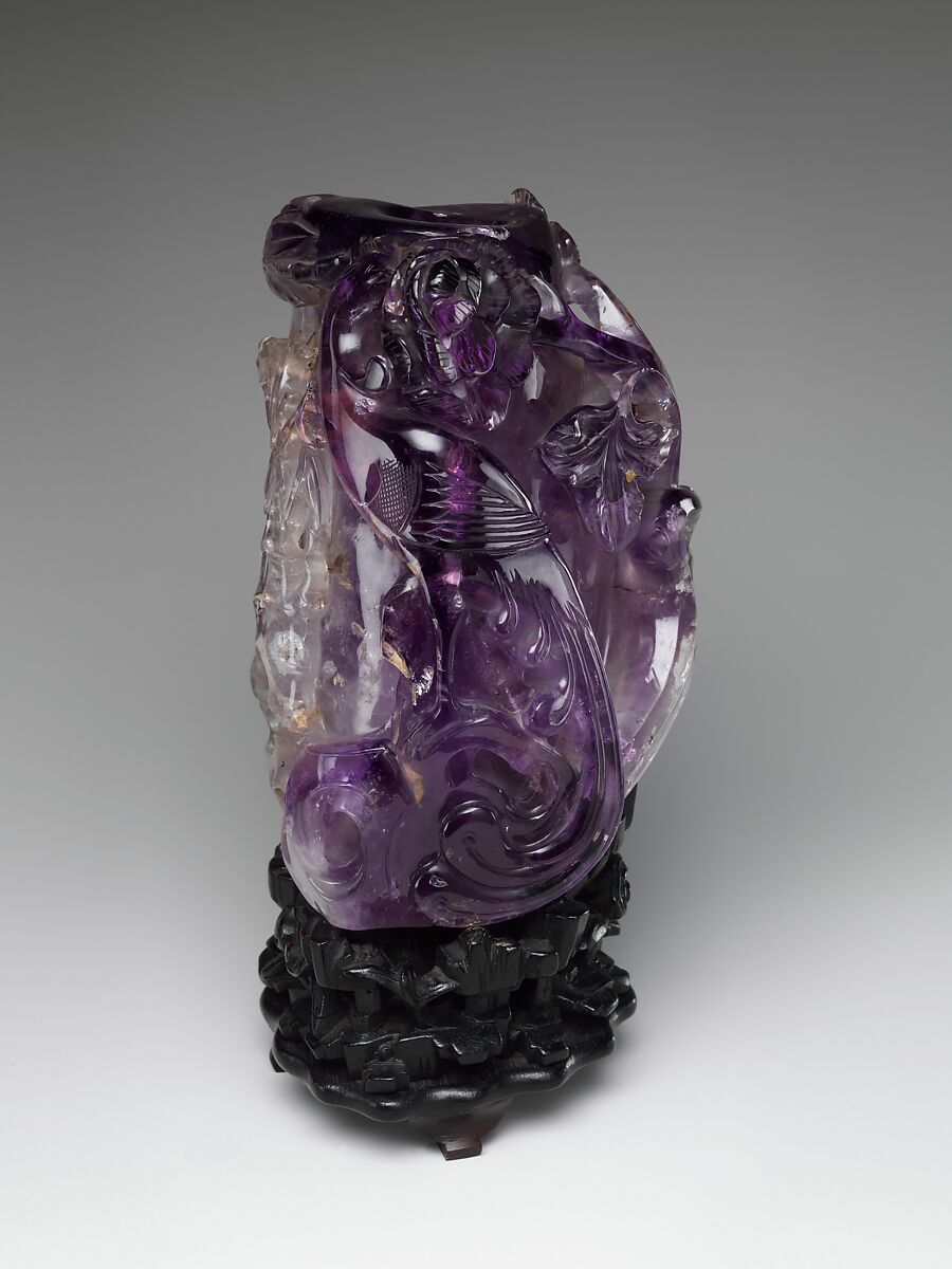 Vase with bird and flowers, Amethyst, China