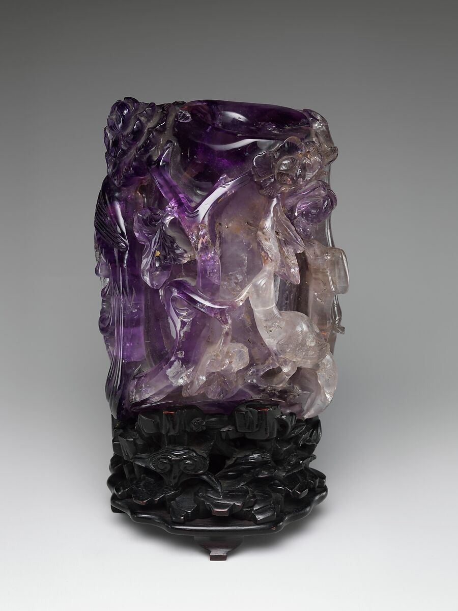 Vase with bird and flowers, Amethyst, China