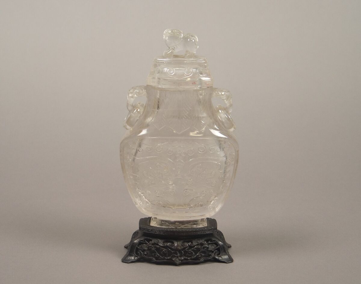 Covered vase, Rock crystal, China 