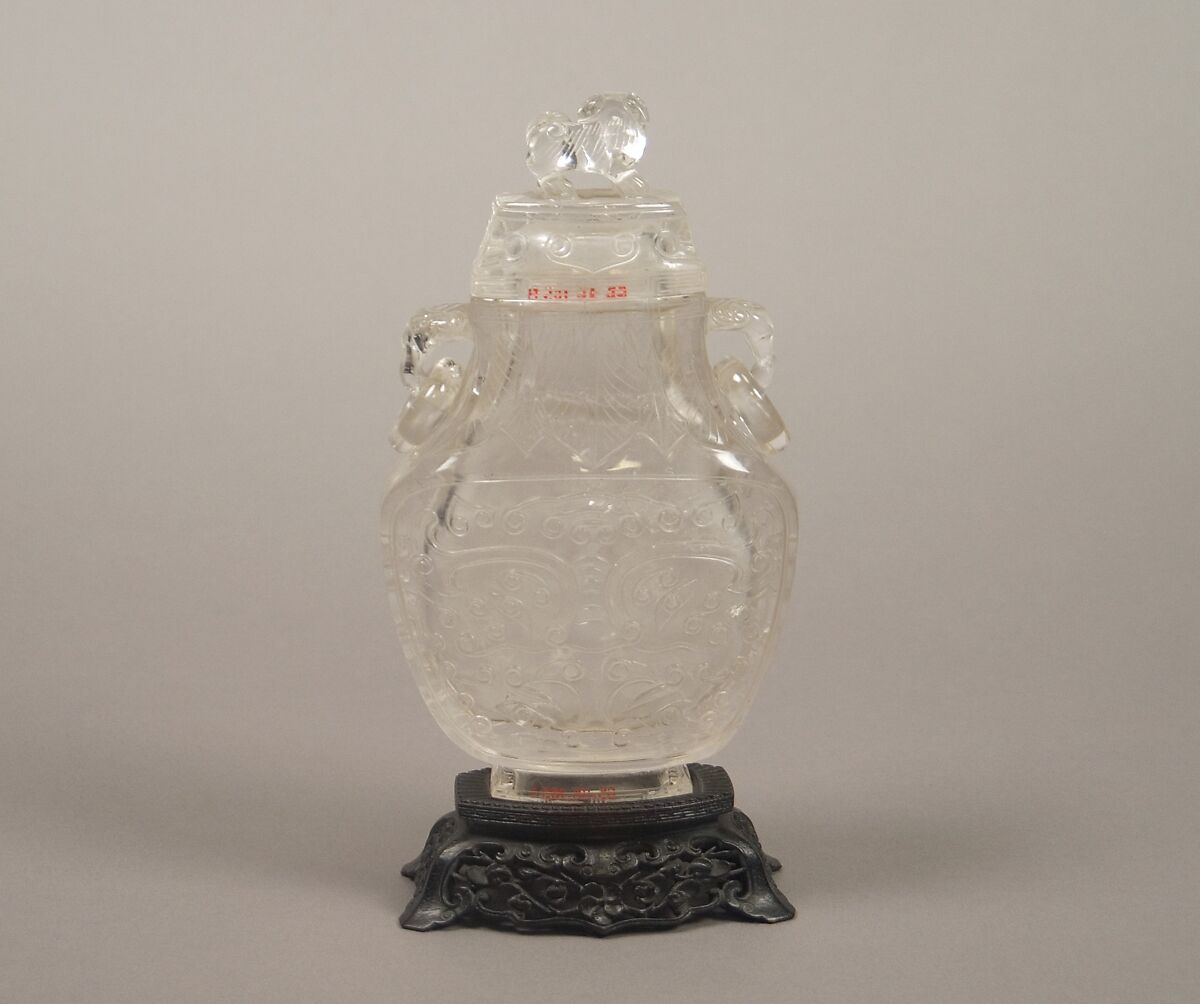 Covered vase, Rock crystal, China