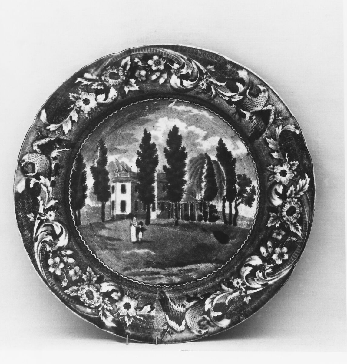 Plate, Joseph Stubbs (active ca. 1822–36), Earthenware, transfer-printed, British (American market) 