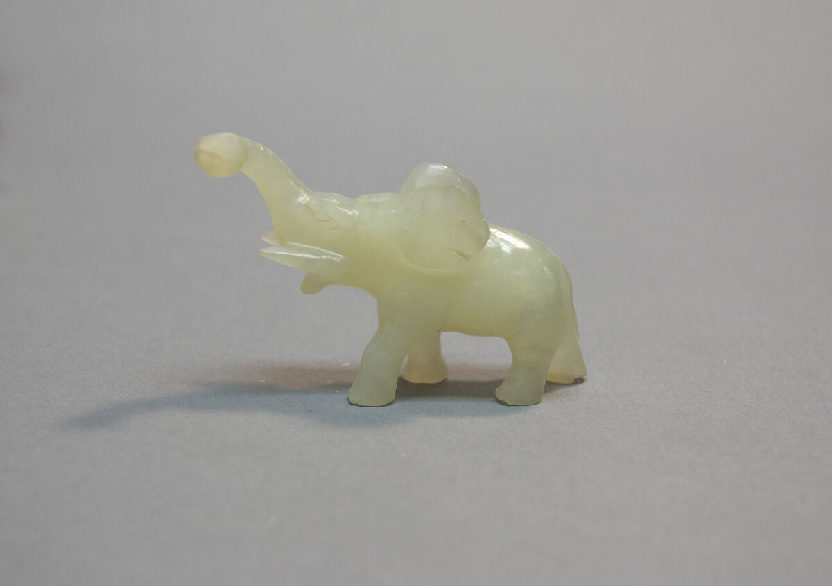 Piece of  "False Jade" Carved in Shape of an Elephant, "False Jade", China 
