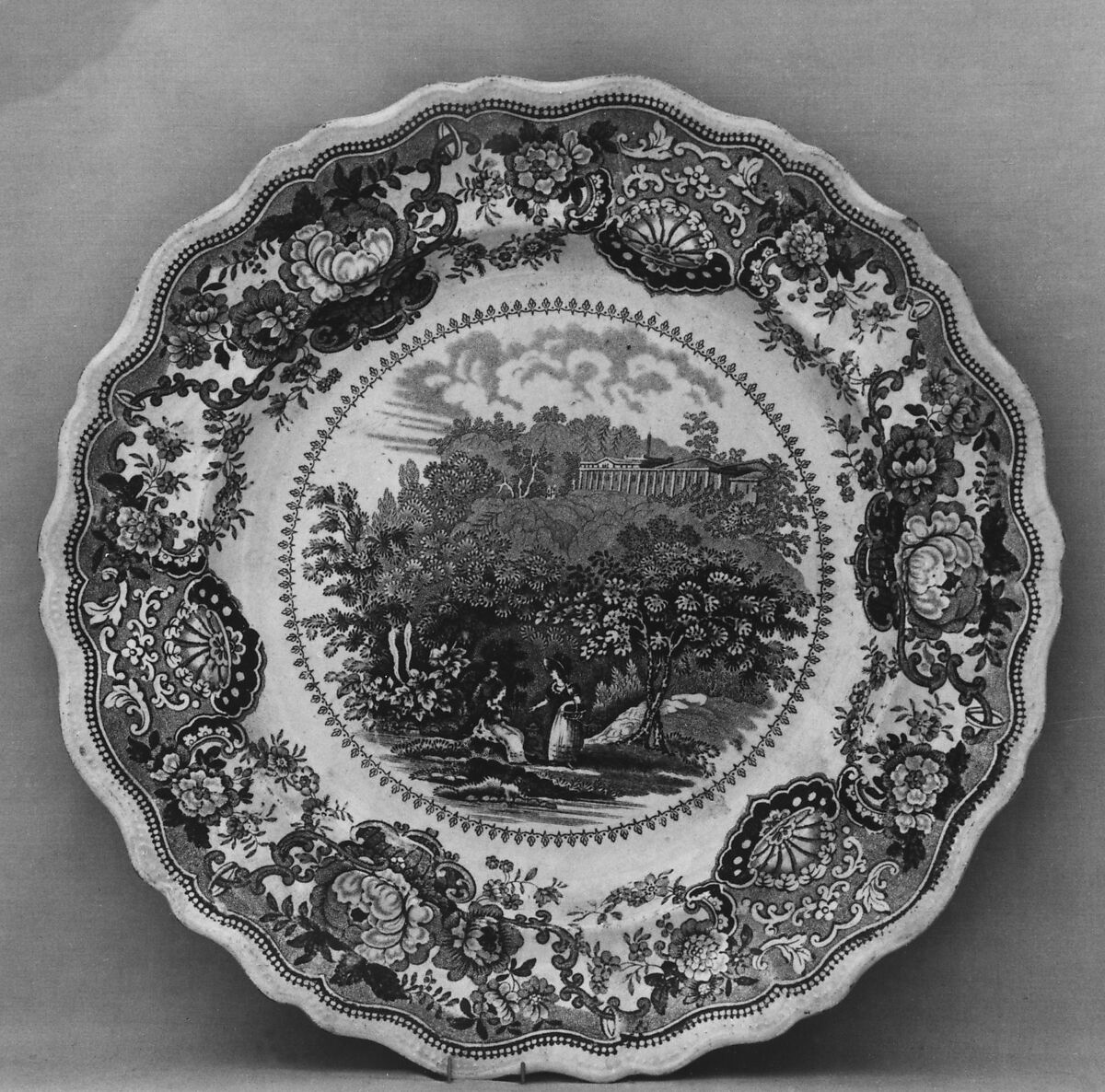 Plate, William Adams &amp; Sons (British, active ca. 1819–present), Earthenware, transfer-printed, British (American market) 