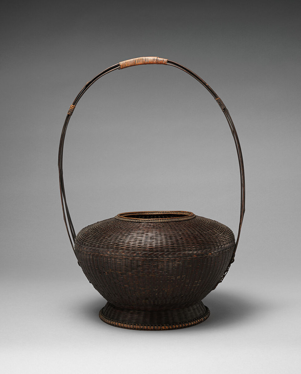 Basket for Peonies, Bamboo and rattan, Japan