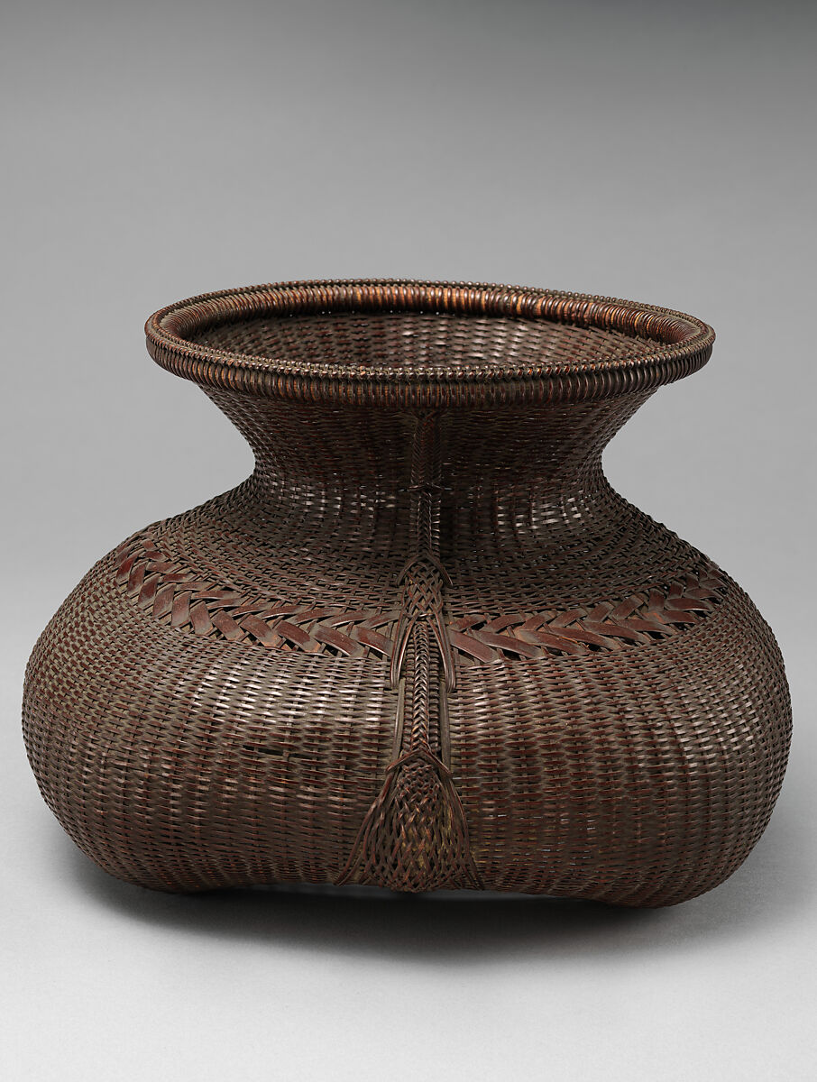 Fishing-Style Basket, Bamboo (madake) finished with lacquer, Japan