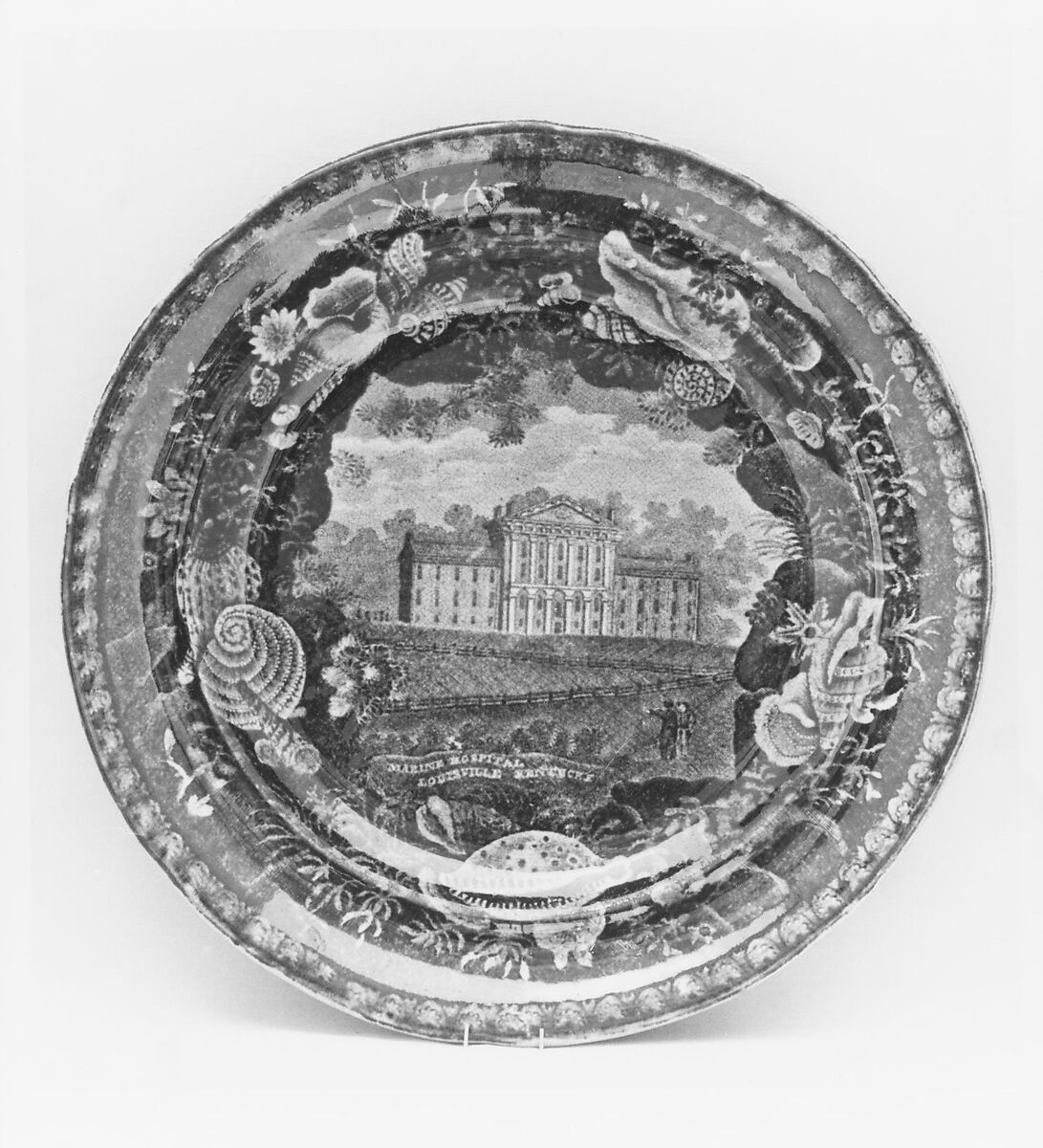 Plate, Enoch Wood &amp; Sons (British, active Burslem, 1818–46), Earthenware, transfer-printed, British (American market) 