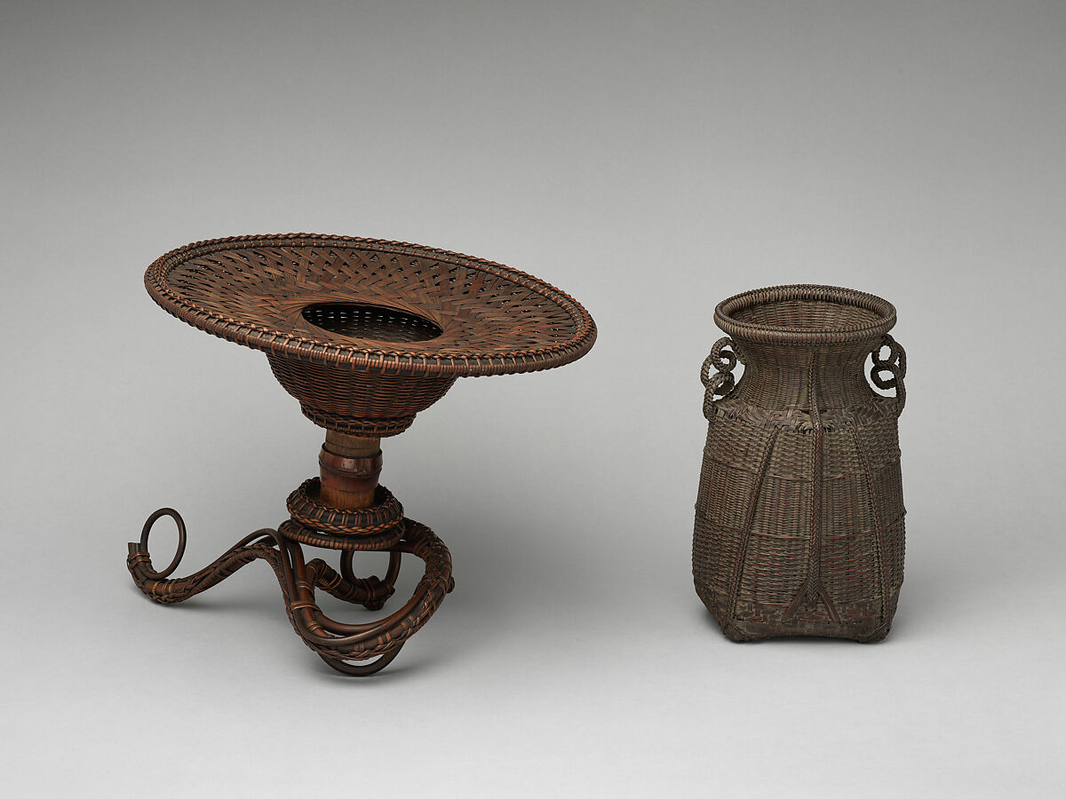 Flower Basket, Bamboo, lacquer, Japan
